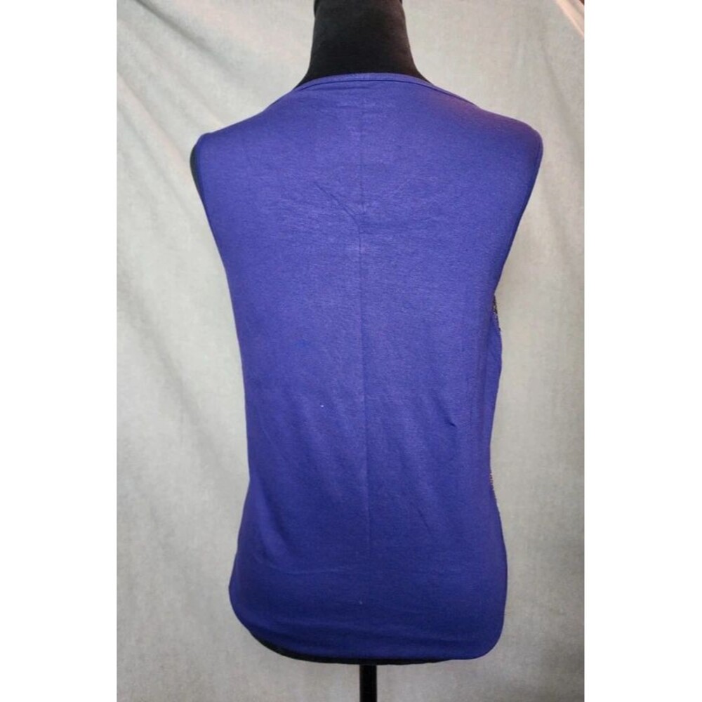Chico's Sz 0 Shimmering Sequin Blouse Tank Purple Multi Holiday New Year Modern - Picture 3 of 7